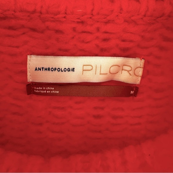 Anthropologie size M Pilcro Zamora Cowl Neck Sweater Orange alpaca wool blend - Picture 5 of 11